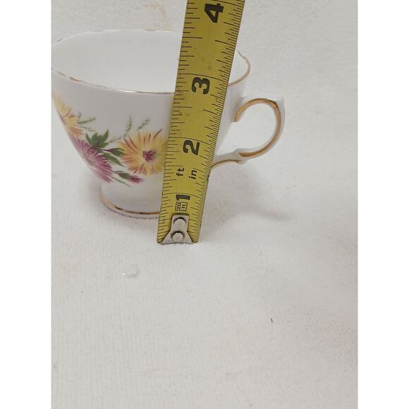 Vintage Royal Vale TEA CUP Pink Yellow Ridgway Bone China England Daisies FLORAL - Picture 9 of 9